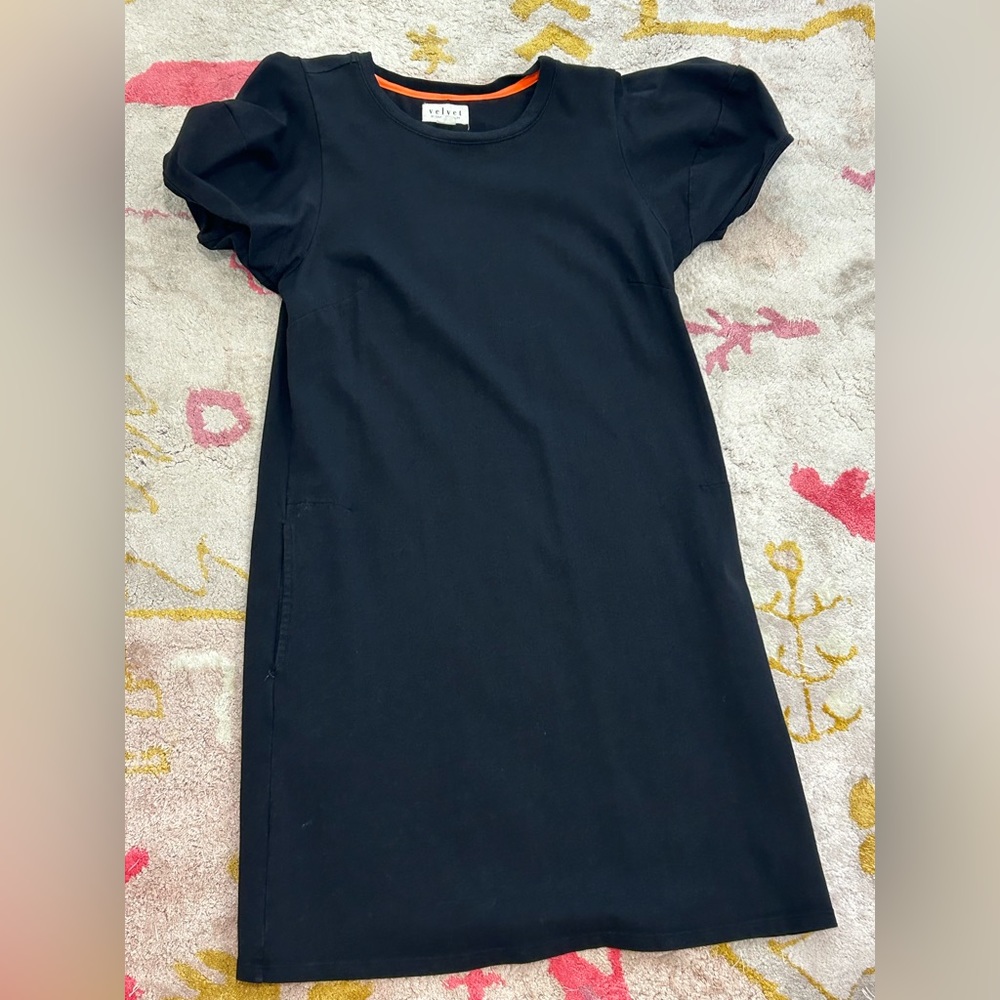 Black Mini Dress With Puffy Sleeves